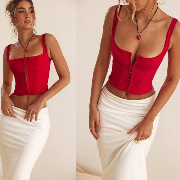 House of CB Tops - HOUSE OF CB 'Pia' Cherry Corset NWOT